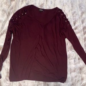 Express long sleeve laced up shoulder like new size S